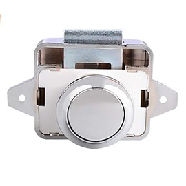 POFET Push Button Latch Knob Housing Lock Cupboard Door Drawer Lock Tool TP005-CH