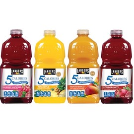 Langers 5 Calorie Variety Pack, Mongo Mango, Pineapple, Cranberry Raspberry, Pomegranate, 64 fl oz (Pack of 4)
