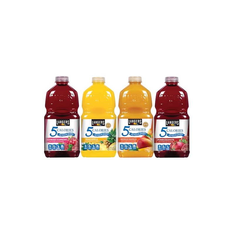 Langers 5 Calorie Variety Pack, Mongo Mango, Pineapple, Cranberry Raspberry,