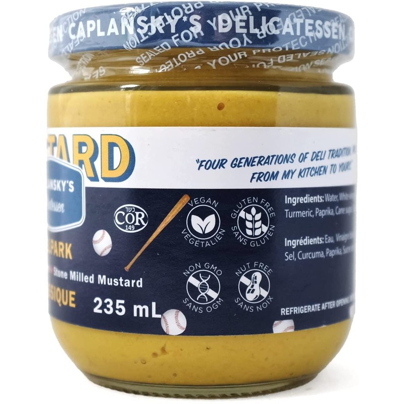 Caplansky’s Deli Mustard - Ballpark - Kosher, Vegan, Non GMO,