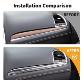 JWWY Center Console Passenger Dashboard Panel Cover Trim Fit for 2011-2024+ Chrysler 300/300c Interior Accessories Carbon Fiber 4pcs