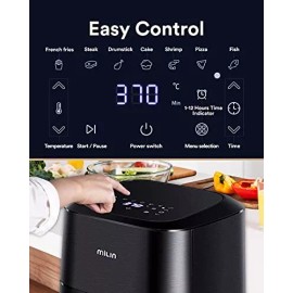 MILIN Air Fryer, Milin 1700w XL Air Fryer with 100 Recipes Cookbook, LED Touch Scre...