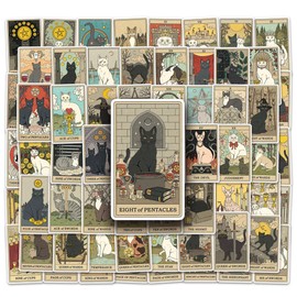 78 Piece Tarot Vintage Sticker Set (Vinyl) Sticker Vintage Tarot Sticker Astrology Vinyl Sticker Set for Scrapbooking Accessories, Bullet Journaling, Guitar, Crafts, etc