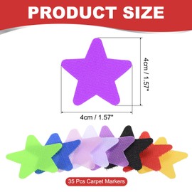 PATIKIL 1.6" Carpet Spot Markers, 35Pcs Star Floor Dots Markers Carpet Spots for Teacher Classroom Decoration Elementary Preschool Supplies, Dark Purple