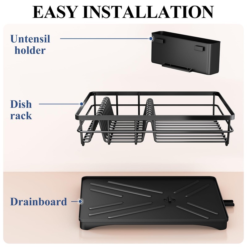 SNTD Dish Drying Rack for Kitchen Counter - Large Dish