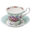Gracie Bone China Marie Rose Cup And Saucer 8-Ounce, Set