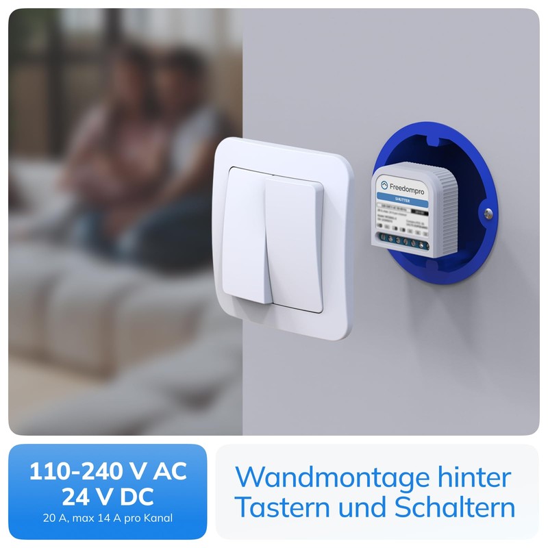 Freedompro Rollladenmodul Mini WC0601-E, Kompakter WiFi Smart Schalter, Hausautomatisierung, Kompatibel
