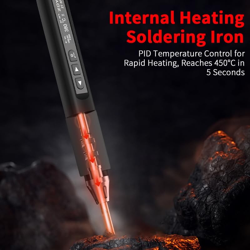 portable soldering iron with tip