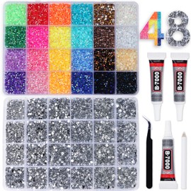 Multicolor Rhinestone Bedazzling Kit with B7000 Glue for DIY Crafts
