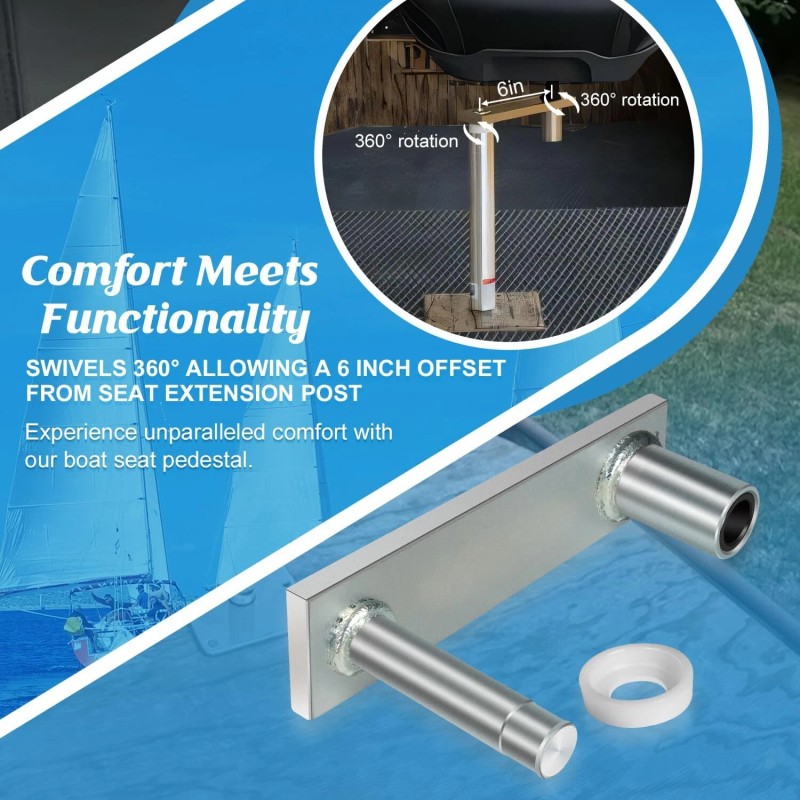 CH-Auto Marine 7062-3 Swivel Offset Seat Mount Steel 6" Offset
