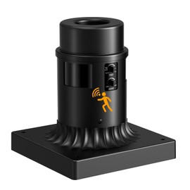 Lamomo Pier Mount Base with Dusk to Dawn Motion Sensor, 3 Inch Aluminum Outdoor Post Light Base Adapter for Deck Porch Patio