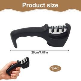 Messerschärfer, 3-Stufen Profi Manuelle Messerschaerfer Für Entgraten, Formen, Grobschliff, Schärfen, Honen Und Polieren, Schleifstein