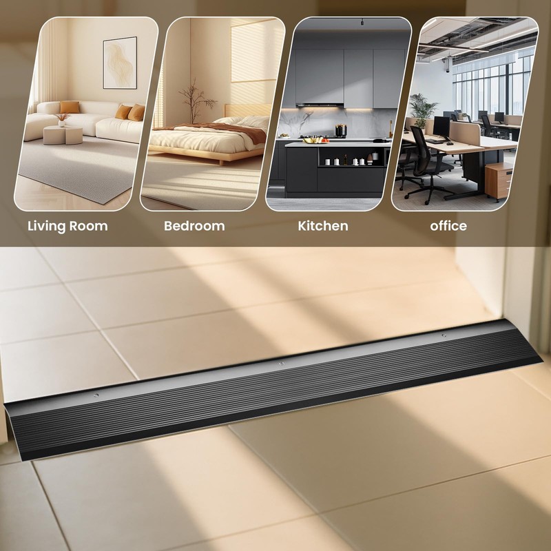 Heneymo 3 Pack Aluminum Floor Transition Strip, Door Thresholds Bridge