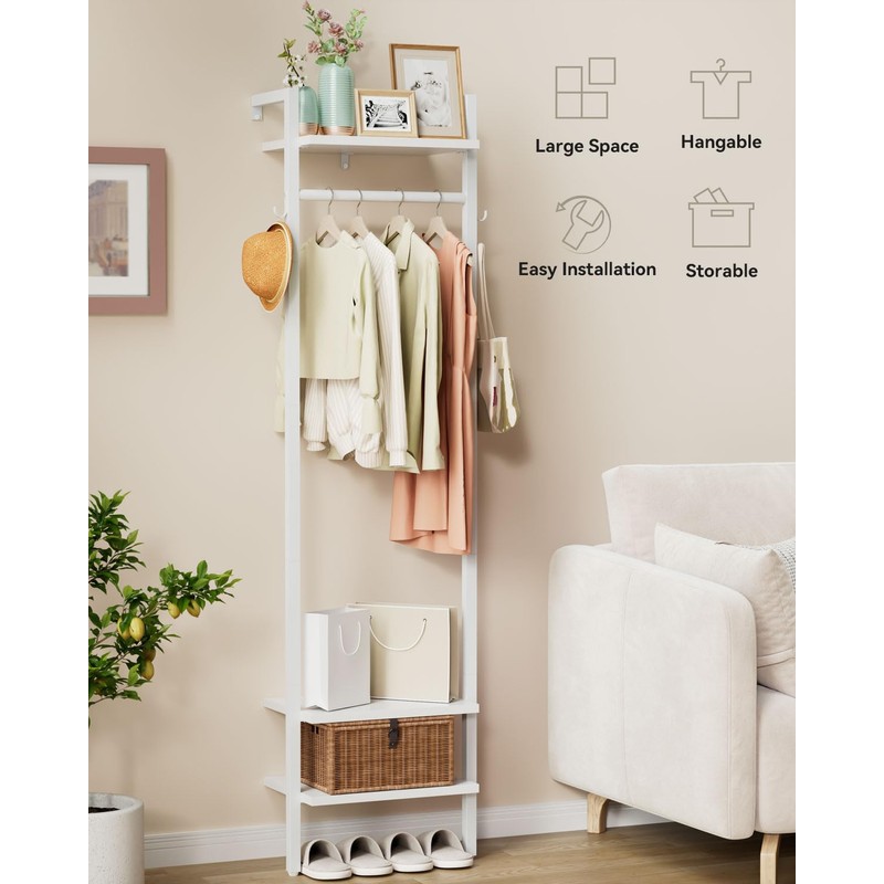 YMYNY Coat Rack Wall Mounted, 70.87H Clothes Garment Rack, Freestanding