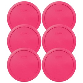 Pyrex 7402-PC 7 Cup Fuchsia Pink Round Plastic Lid (6, Fuchsia Pink)