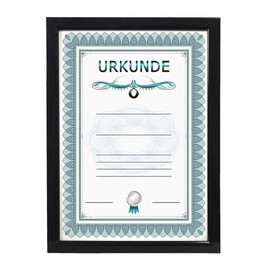 Ideal Trend Document Picture Frame in Black Silver White 21 x 29.7 DIN A4 Certificate Photo Frame: Colour: Black Format: 21 x 29.7 A4