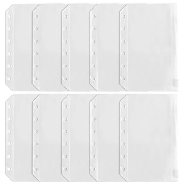 System Organizer Refill, A7, Mini 6 Holes, 10 Pieces, Zipper