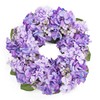 Artificial Wreath of Hydrangeas on rattan, purple, Ø 14" /