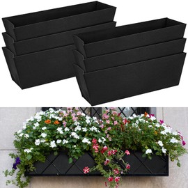 HunnmingRe 6 Pack 24 Inch Fabric Plant Window Box Liners Rectangular Non-Woven Planter Basket Liner Black Felt Flower Hanging Basket for Outdoor Garden Hanging Planter Flower (Avoid Birds Nesting)