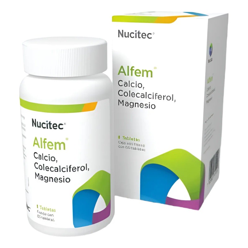 Suplemento Vitaminico Calcio Vitamina D, Alfem Pack 4 Pzas