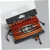 Ipetboom 4pcs Braided Adjustable Leather Bracelet Set for Men and