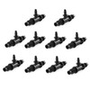 E-outstanding Tee Barbed Connector 10PCS Black 3/8 Inch to 1/4