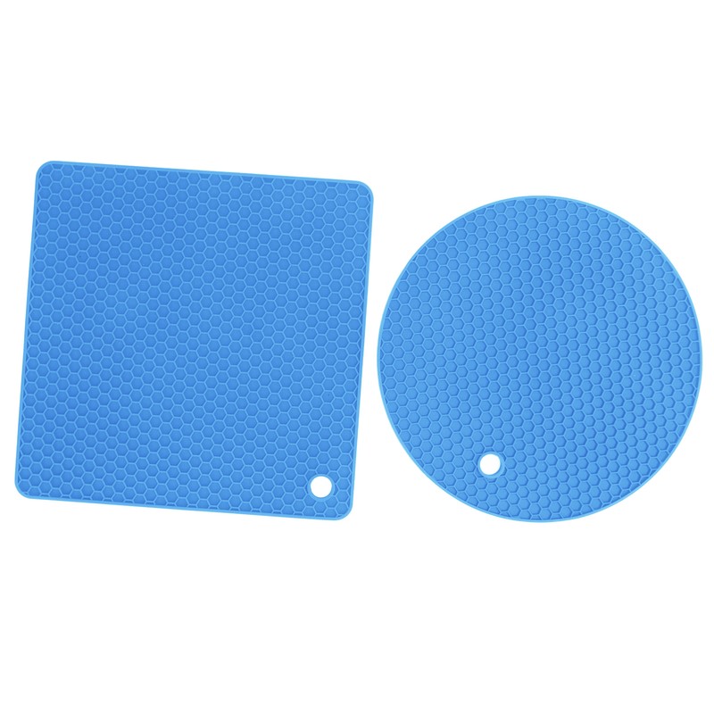 5 PCS 2 Round 3 Square Silicone Honeycomb Mat Multipurpose