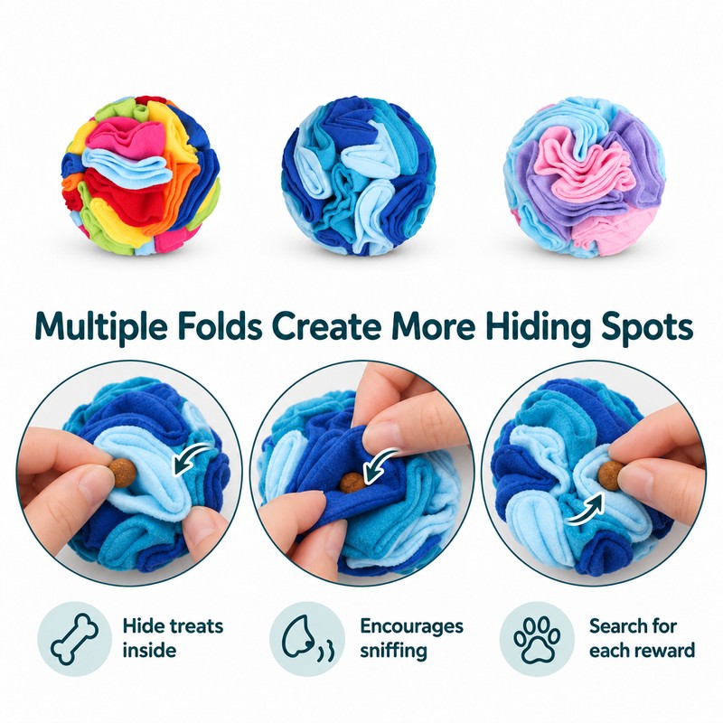 Dog Snuffle Ball for Nose Work – Interactive Treat-Hiding Slow