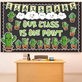 gisgfim Cactus Bulletin Board Classroom Decorations Our Class is One Point Cutouts Green Plants Positive Motivational Bulletin Board Set for Classroom Nursery School Door Wall Decor Teacher Supplies