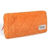 Terry Cloth Cosmetic Bag, Quilted Makeup Bag, Pink, Blue, Orange,