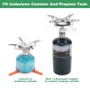 WADEO Camping Stove with 1LB Propane Tank Adapter, Fuel Can