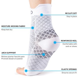 HUEGLO Plantar Fasciitis Socks Orthopaedic Compression Socks Neuropathy Ankle Brace Arthritis Achilles Tendon Bandage Plantar Fasciitis Foot Bandage Ankle Sports 4 Pairs