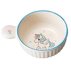 Banko Ware 18413 Tableware, Children, Oven-safe, Dishwasher-Safe, Soup Cup, Bowl, 4.3 inches (11 cm), Unicorn, Blue, Made in Japan
