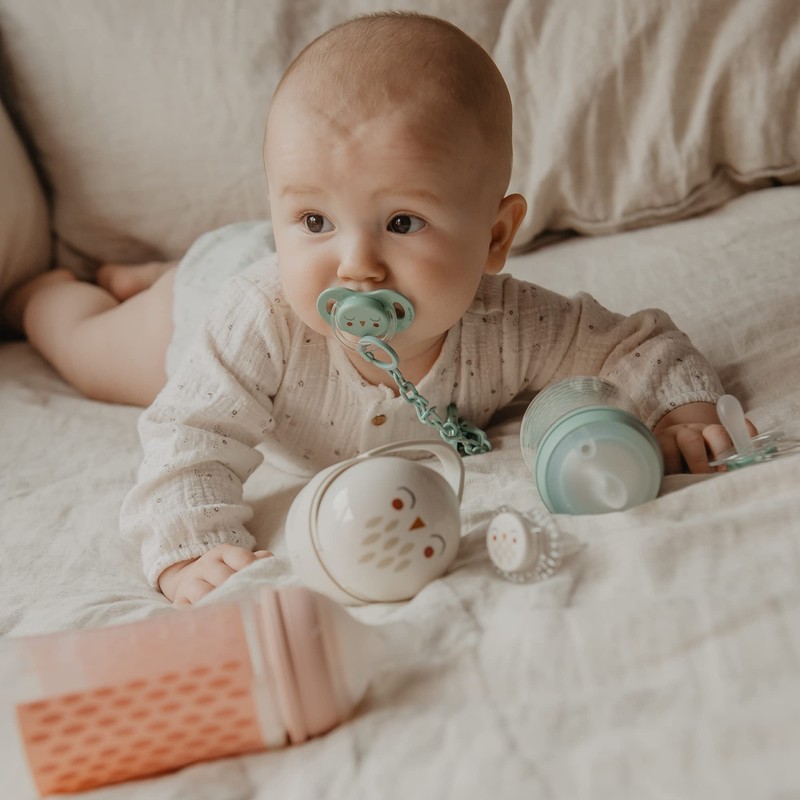 Suavinex, Dummy Chain Dummy Strap for Babies +0 Months Silver