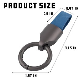 TSUGAMI Car Key Chain Ring Clip, Universal Car Key Fob Holder, Leather Multifunctional Auto Key Fob Rings Keychain with Keyrings Buckle for Men and Women(Blue)