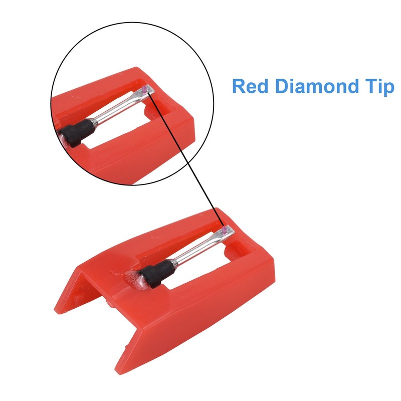 Stylineedle 2-Piece Turntable Needles, Ruby Tip, for Crosley, Ion, Jensen,