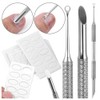 Circle Bevel Double-ended Nail Cuticle Pusher Tool Pre-polish Sandpaper Sheets