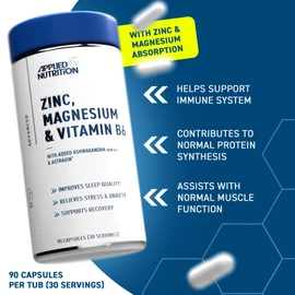 Applied Nutrition Applied Nutrition Zinc, Magnesium & Vitamin B6 with Ashwagandha Capsules - Natural Support for Hormonal Balance, Sleep Support & Stress Relief - 90 Capsules (30 Servings)