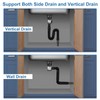 Bathroom-Sink-Drain-Kit: Flex-drain Kit with Flexible & Expandable P-trap Sink Drain
