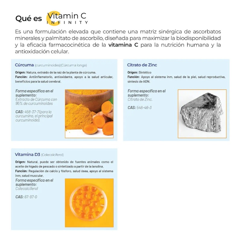 VITAMIN C INFINTIY GLUTATION 200 capsulas (770mg por porcion) Complejo