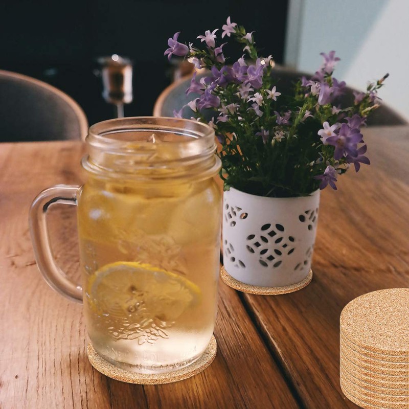 Blank Cork Coaster Set of 12,Round Cork Coaster Set Cup
