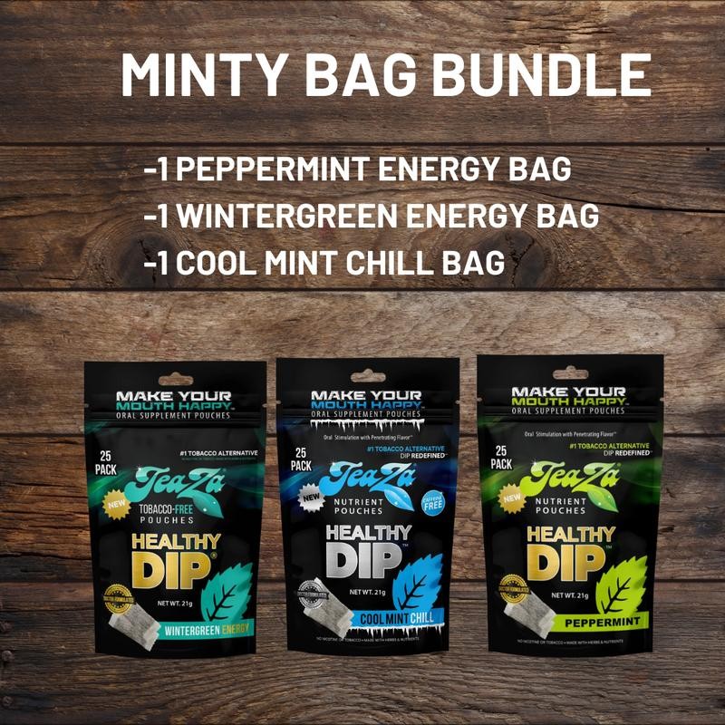 Minty Bag Bundle - TeaZa Energy Pouches with Herbal Tea
