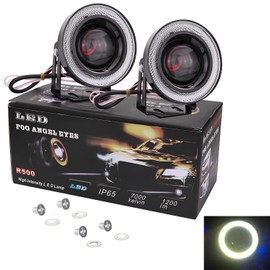 Universal Squid Ring LED Fog Lamp, Set of 2, Aftermarket Motorcycle Spot Shape, Narrow Angle, Anti-Vibration, LED Work Light (3.5 inch, 89mm, White)