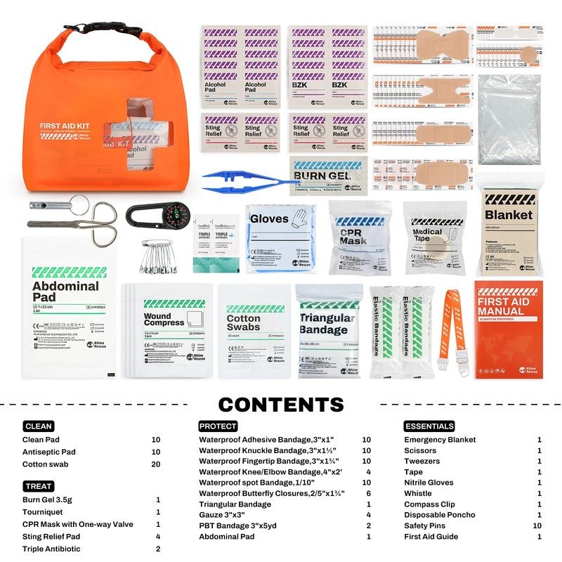 RHINO RESCUE Waterproof Boat First Aid Kit, Lightweight Boat Accessories