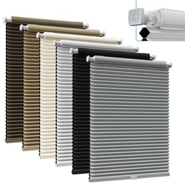 MYshade Custom Drill Free Blind, No Drill No Tools Cellular Window Shades, Cordless Blackout Blinds for Indoor Windows, Easy to Install Honeycomb Shades & Blinds, Grey