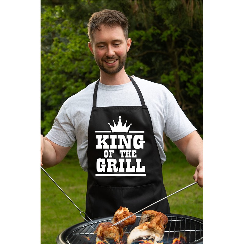 Print4U King Of The Grill BBQ Cooking Novelty Apron Black
