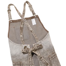 VANTOO Denim Chef Apron for Women with Pockets, Waitress Server Kitchen Apron for Men Women Cooking Gardening Painting (58-Coffee)