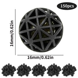 Tkxjry Pack of 150 Organic Filter Balls Aquarium, 16 mm Bio Porous Filter, Biochemical Filter, Aquarium Bio Filter Balls, Reduces Number of Water Changes, Filter Material for EX External Filter (16