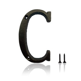 5 Inch House Numbers, Cast Iron House Numbers for Outside, Address Numbers for Houses, Farmhouse, Garage, Shop, Offices, Hotel, LETTER C