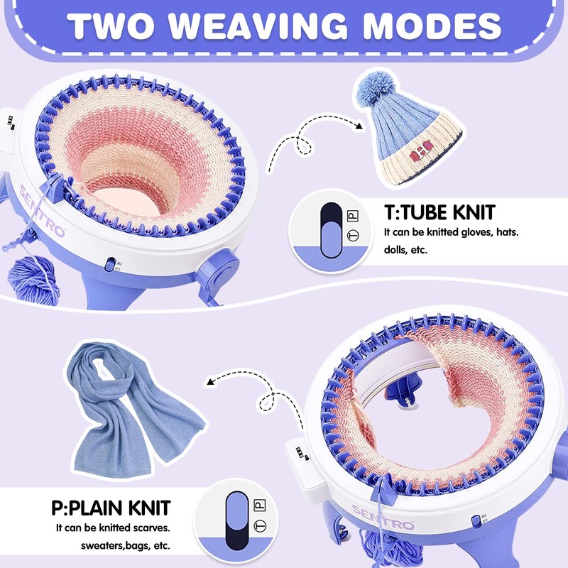 BZVV Knitting Machine for SENTRO 48 Needles Smart Knitting Crochet